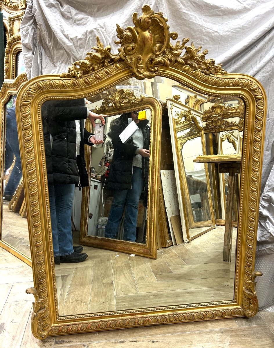 Miroir Louis XV Glace Doré 114x143 Cm