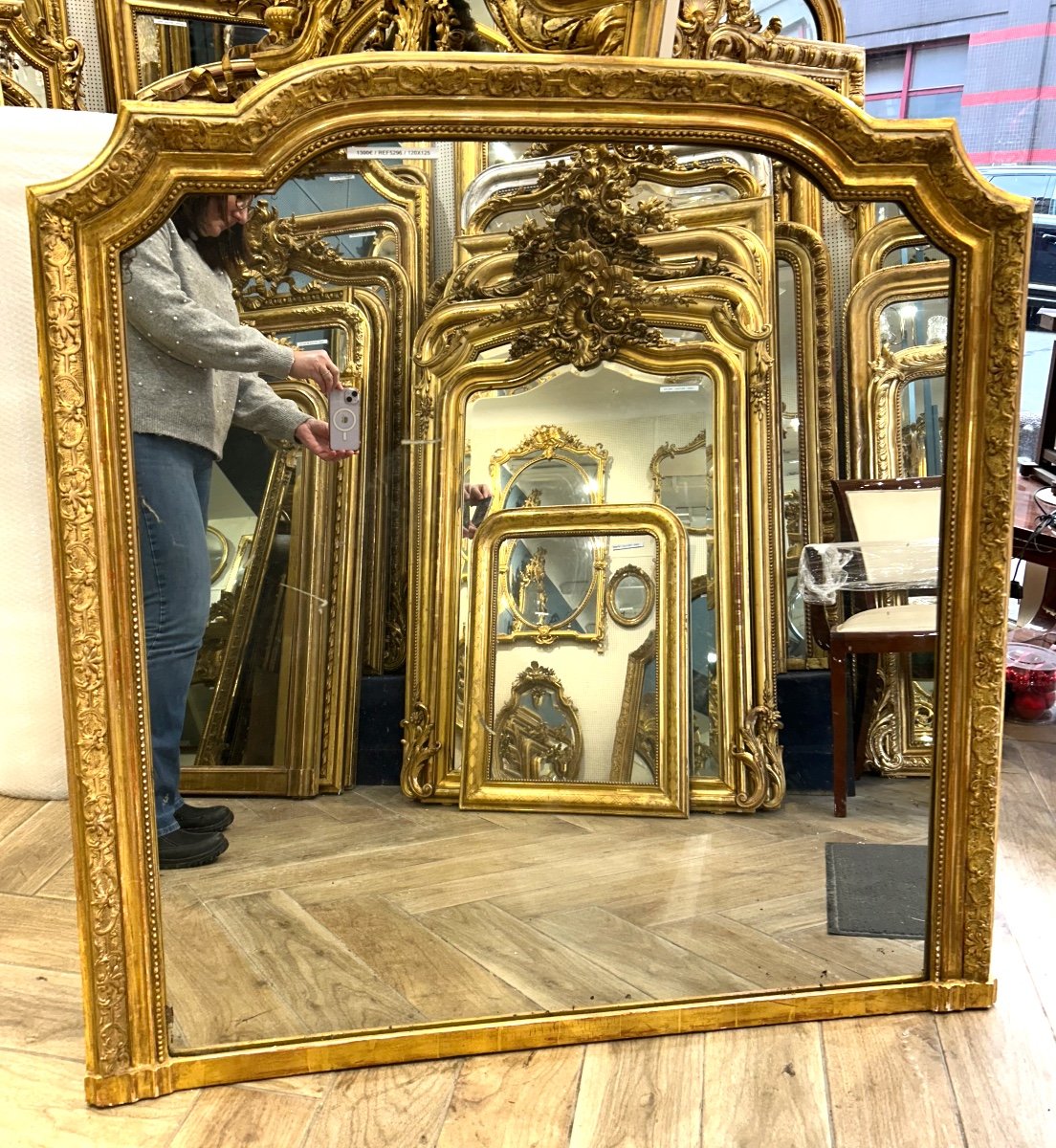 Louis XVI Mirror Fireplace Mirror 120x125 Cm