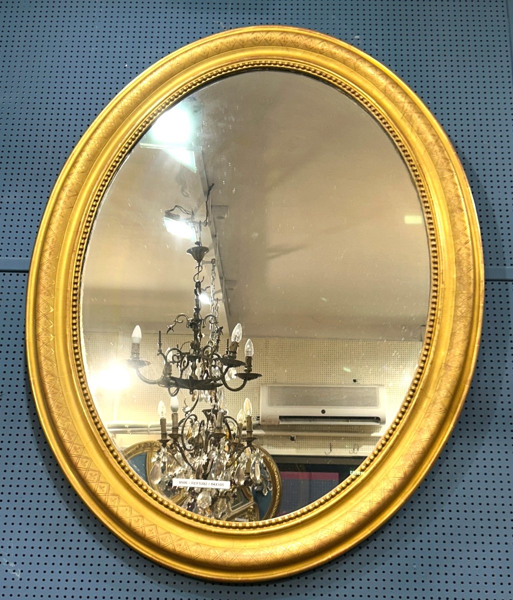 Miroir Ovale Louis Philippe 84x105 Cm