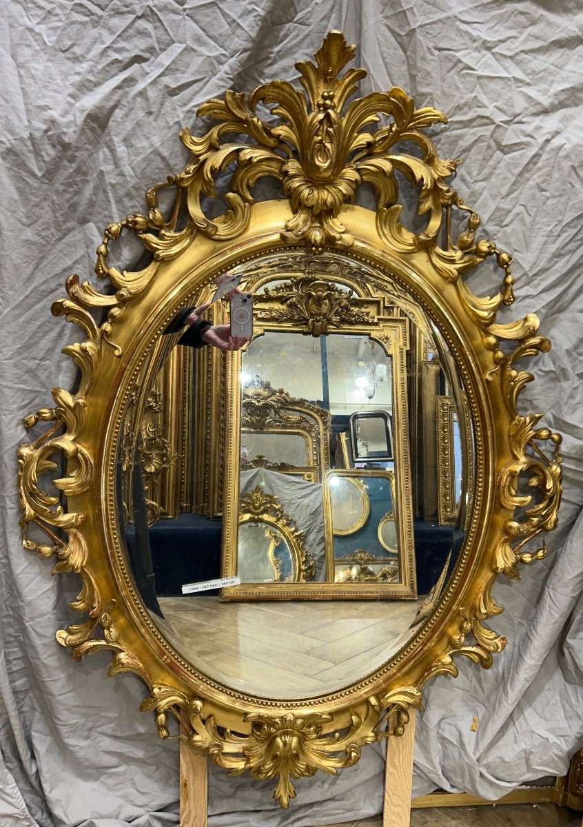 Miroir Ovale Louis XV / 94x128 Cm