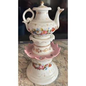 Tisanière Porcelaine Vieux Paris rose