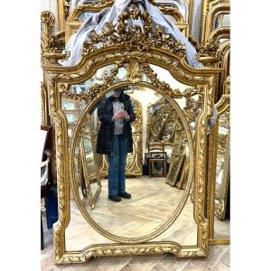 Louis XVI Faceted Mirror Beveled Glass 116x168cm