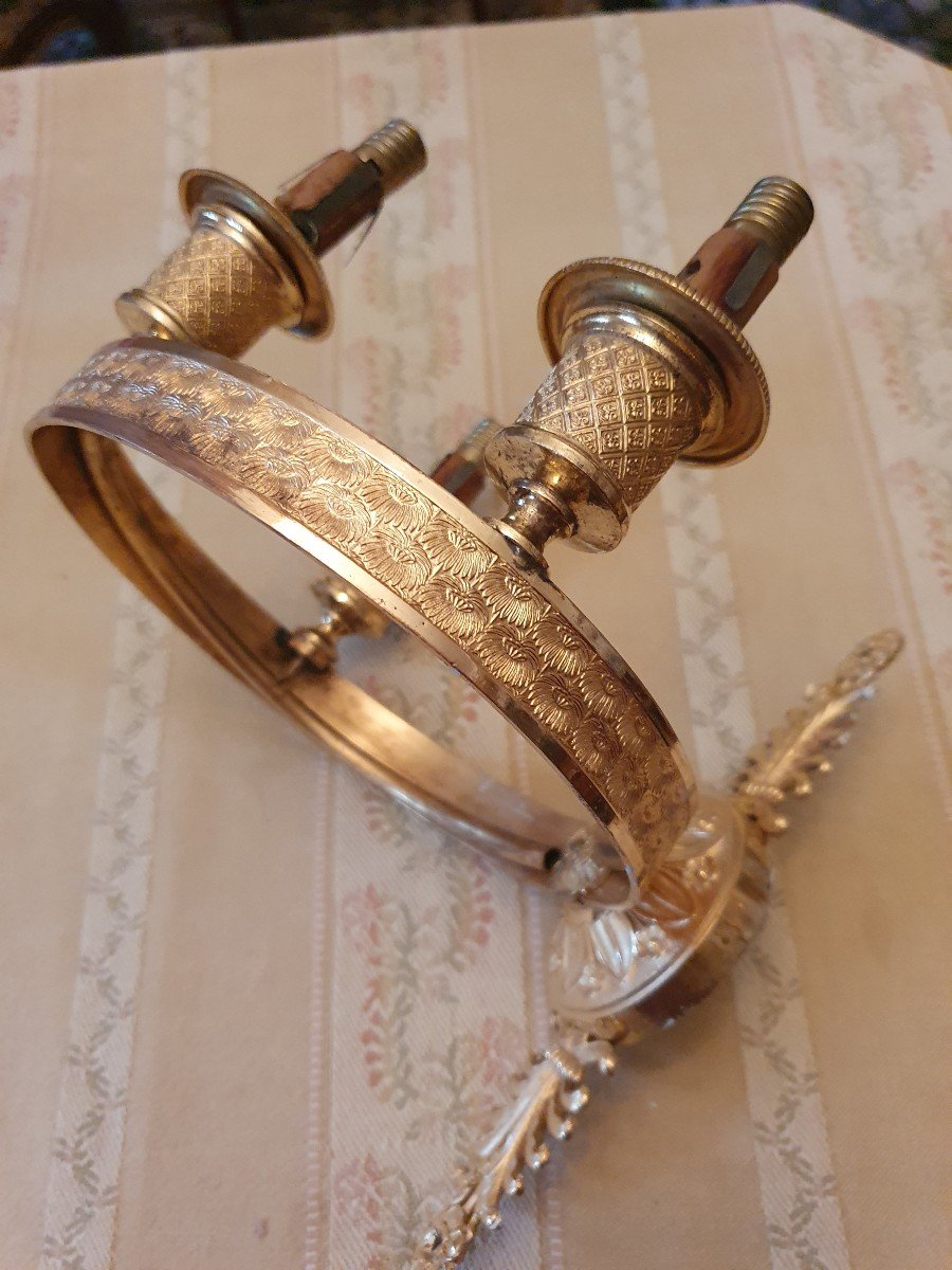 Pair Of Gilt Bronze Wall Lights-photo-2