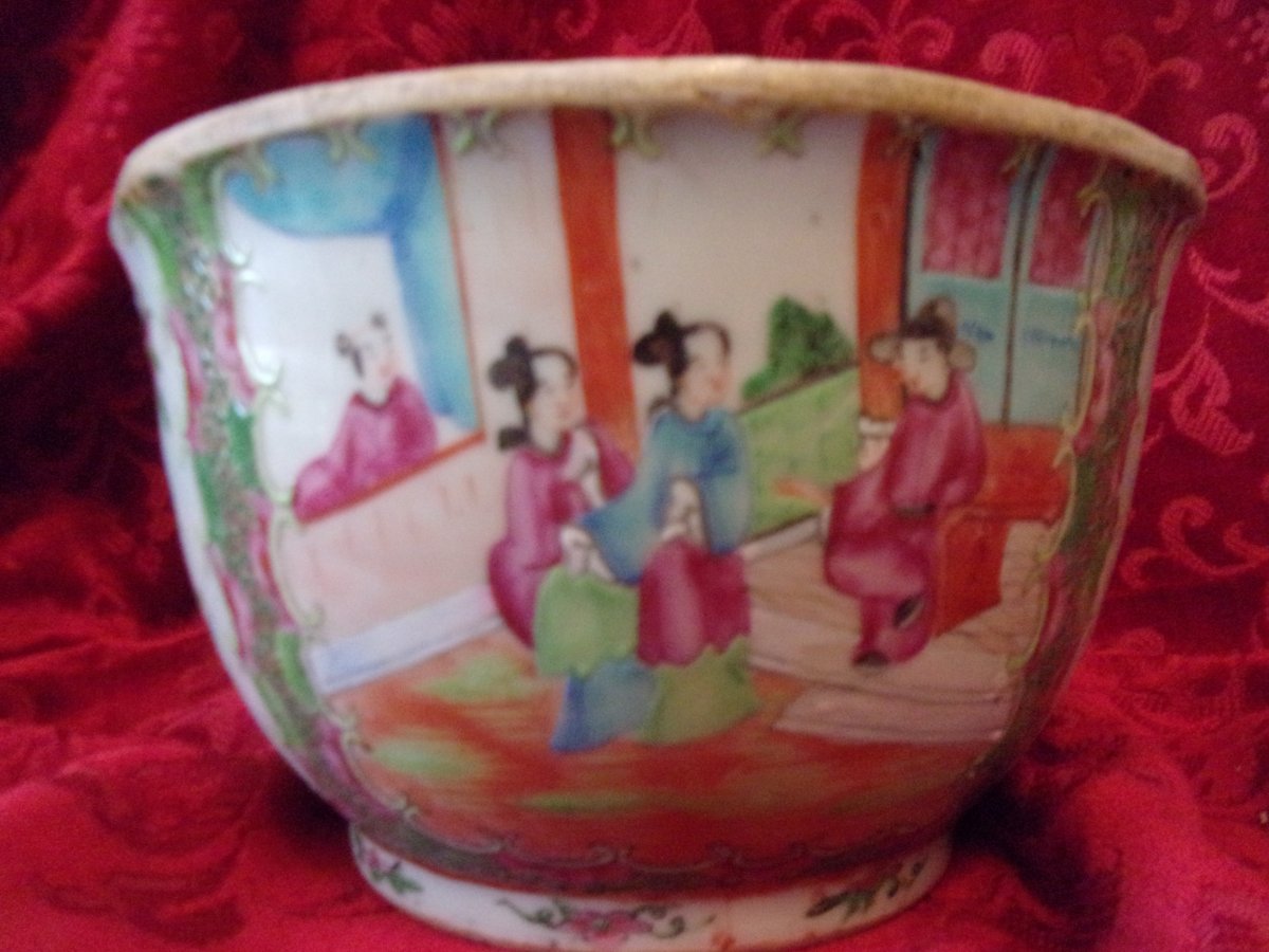 Cache Pot En Porcelaine De Canton XIXe-photo-3