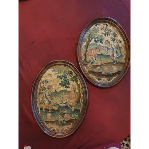 Pair Of Framed Tapestries