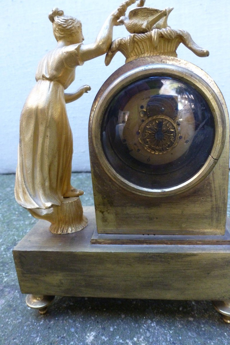 Pendulette en bronze doré epoque Empire-photo-3