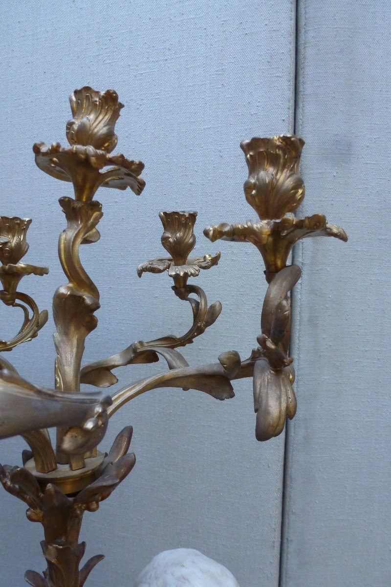 Important Pair Of Candelabra With Cherubs.-photo-6