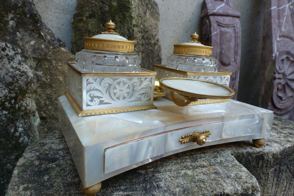 Aurtriche :  encrier de table  circa 1830-photo-2