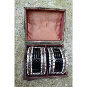 Pair Of 18th Century Shoe Buckles In Their Case