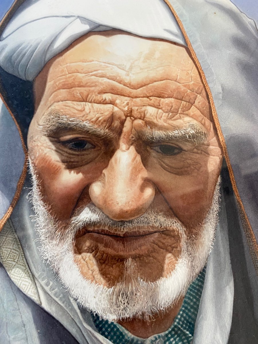 Avdelfetha Karmane.Portrait Aquarelle La Sagesse -photo-2