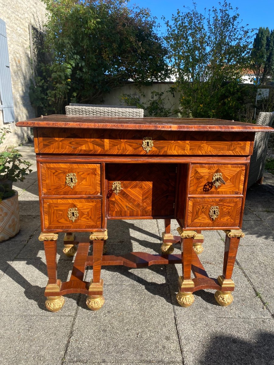 Petit Bureau Mazarin Louis XIV Marqueterie 