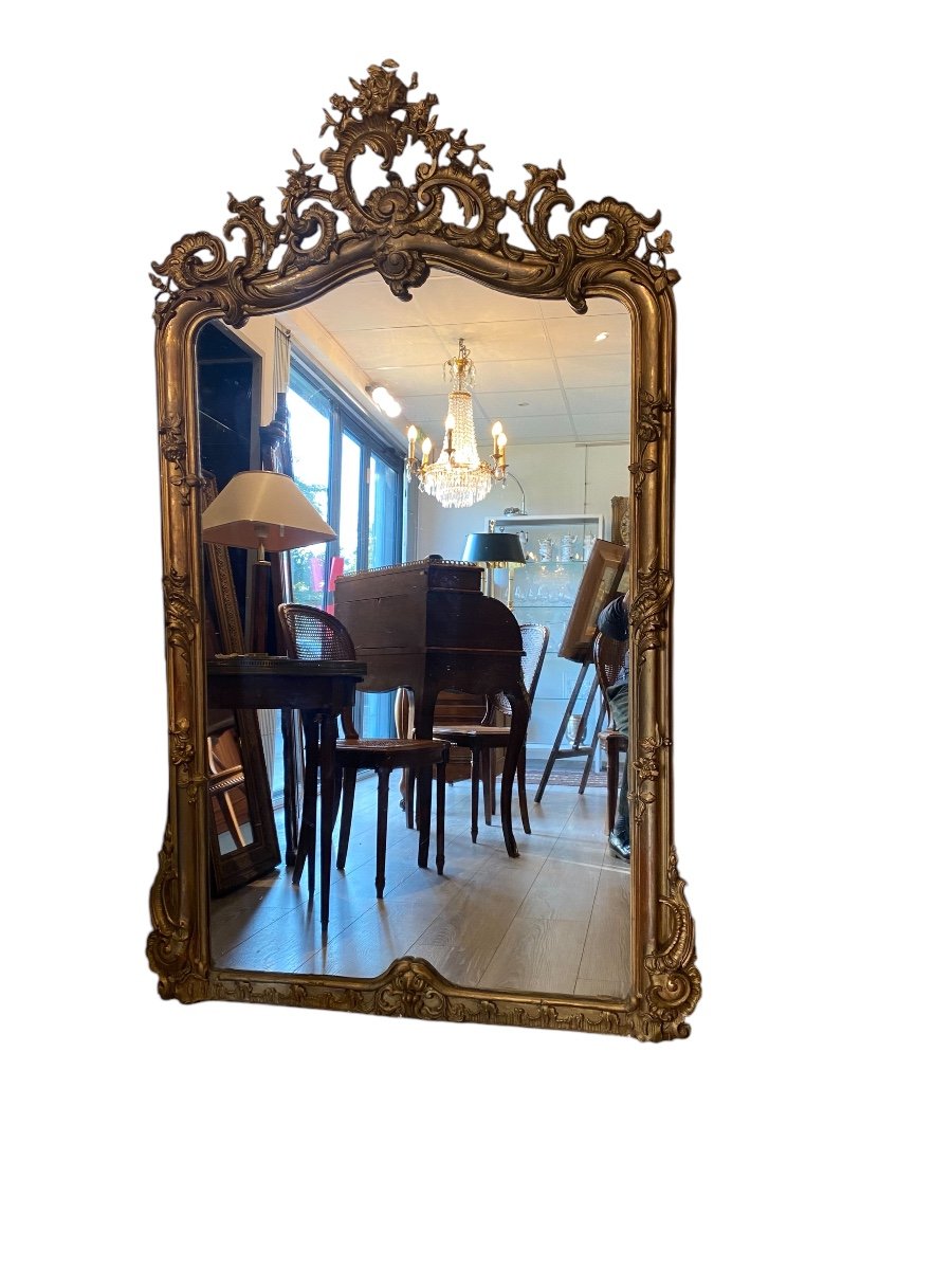 Miroir Napoleon Lll Bois Et Stuc -photo-2