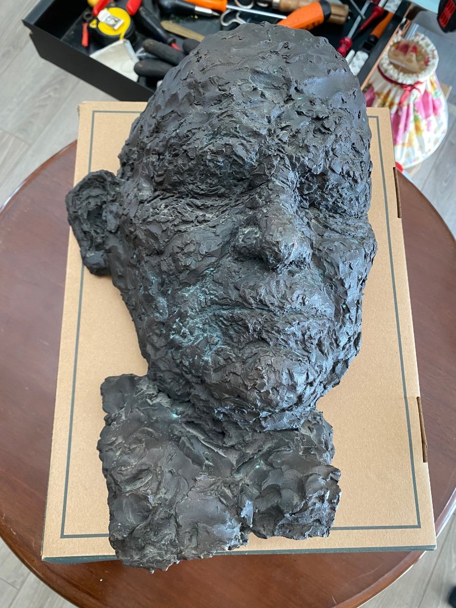 Bronze: Death Mask Of John Paul Ii,-photo-3