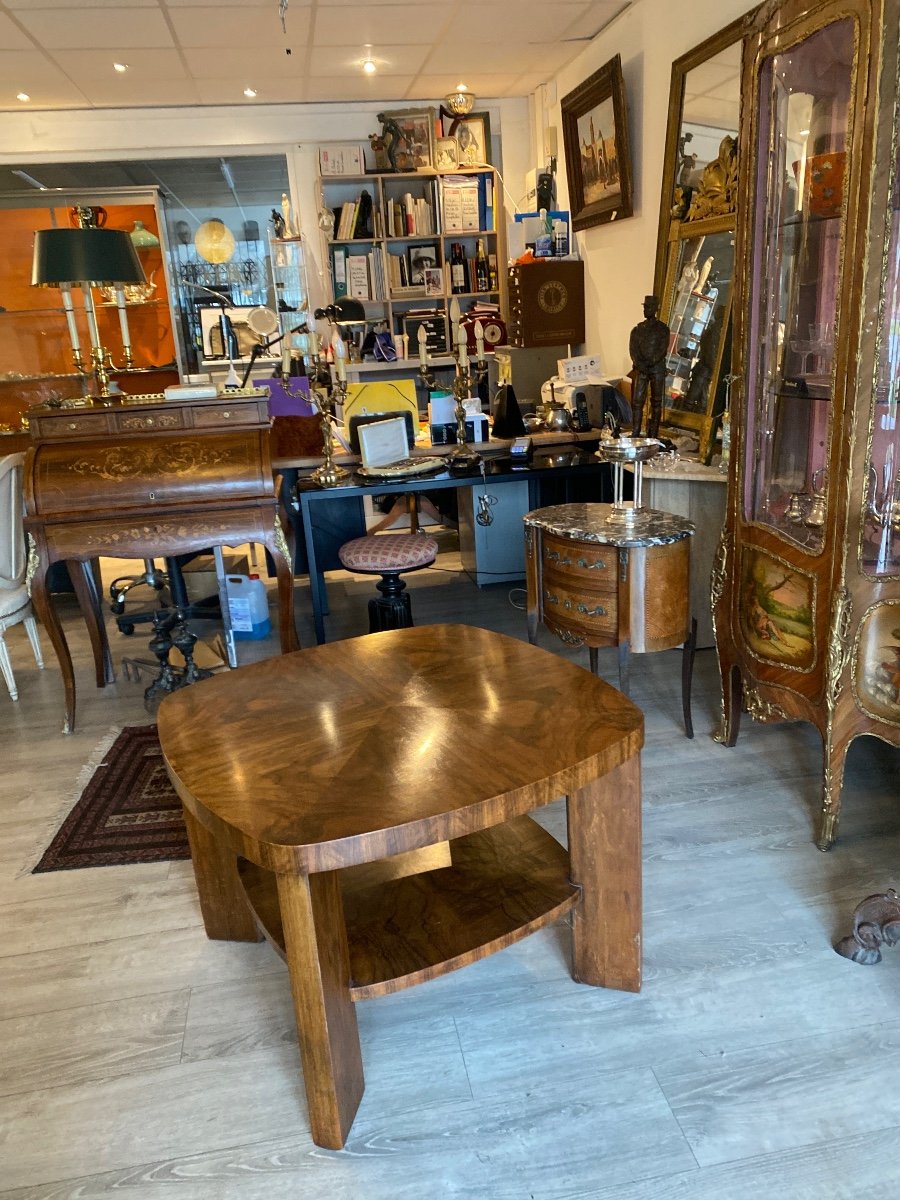 Burl Walnut Coffee Table 60s-photo-6