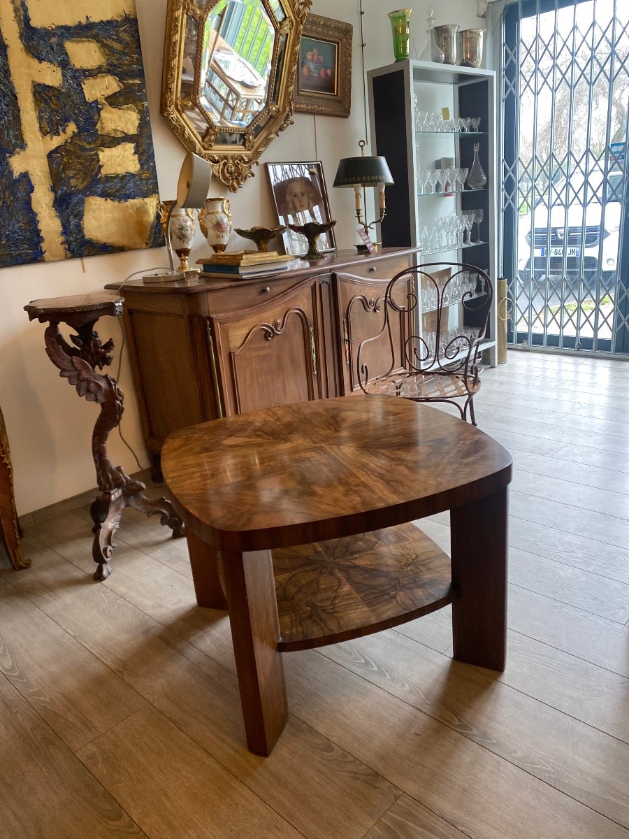 Burl Walnut Coffee Table 60s-photo-7