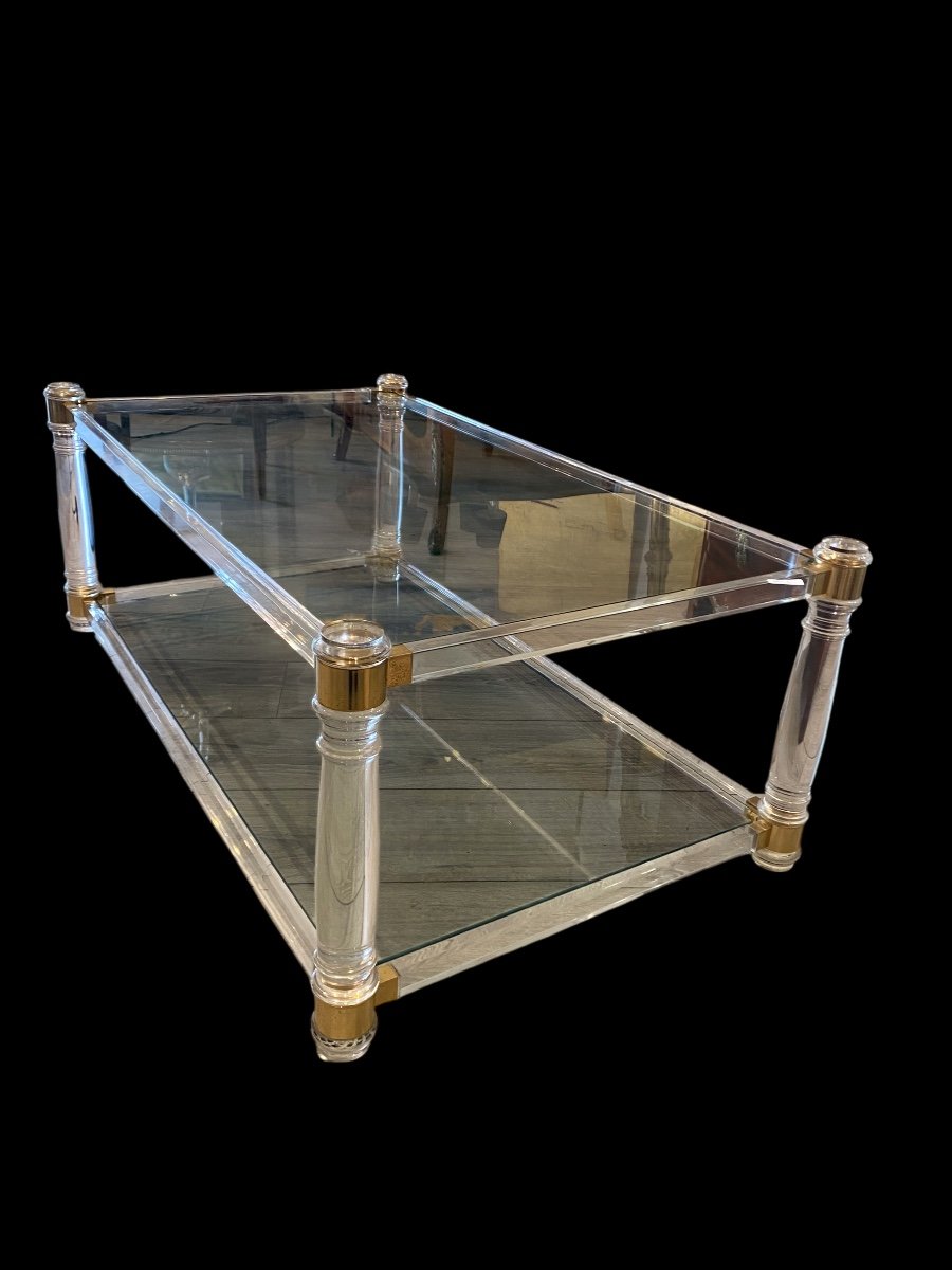 Table Basse  Plexi Et Verre 20 Iem 