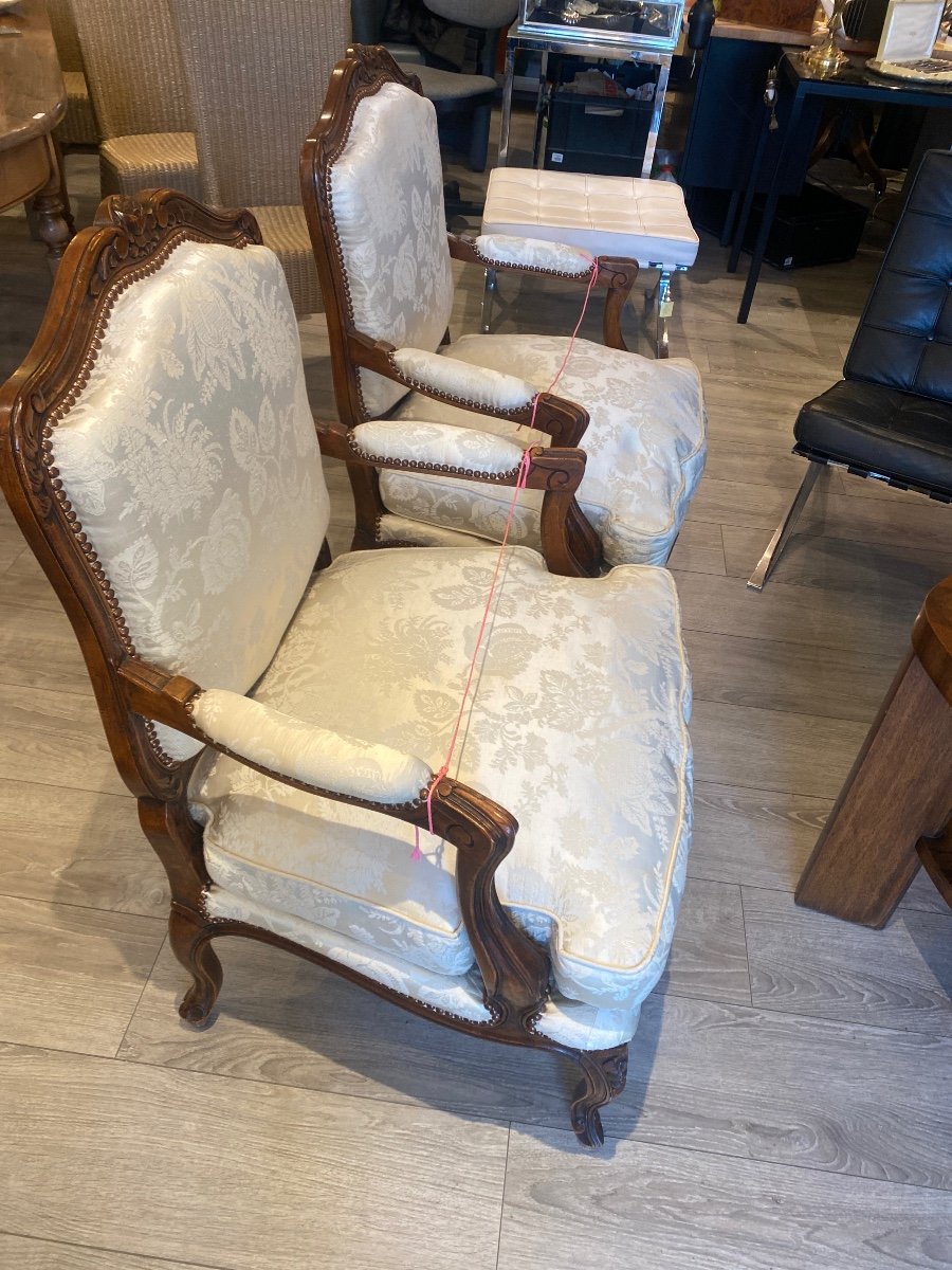 Pair Of Louis XV Style Armchairs -photo-5