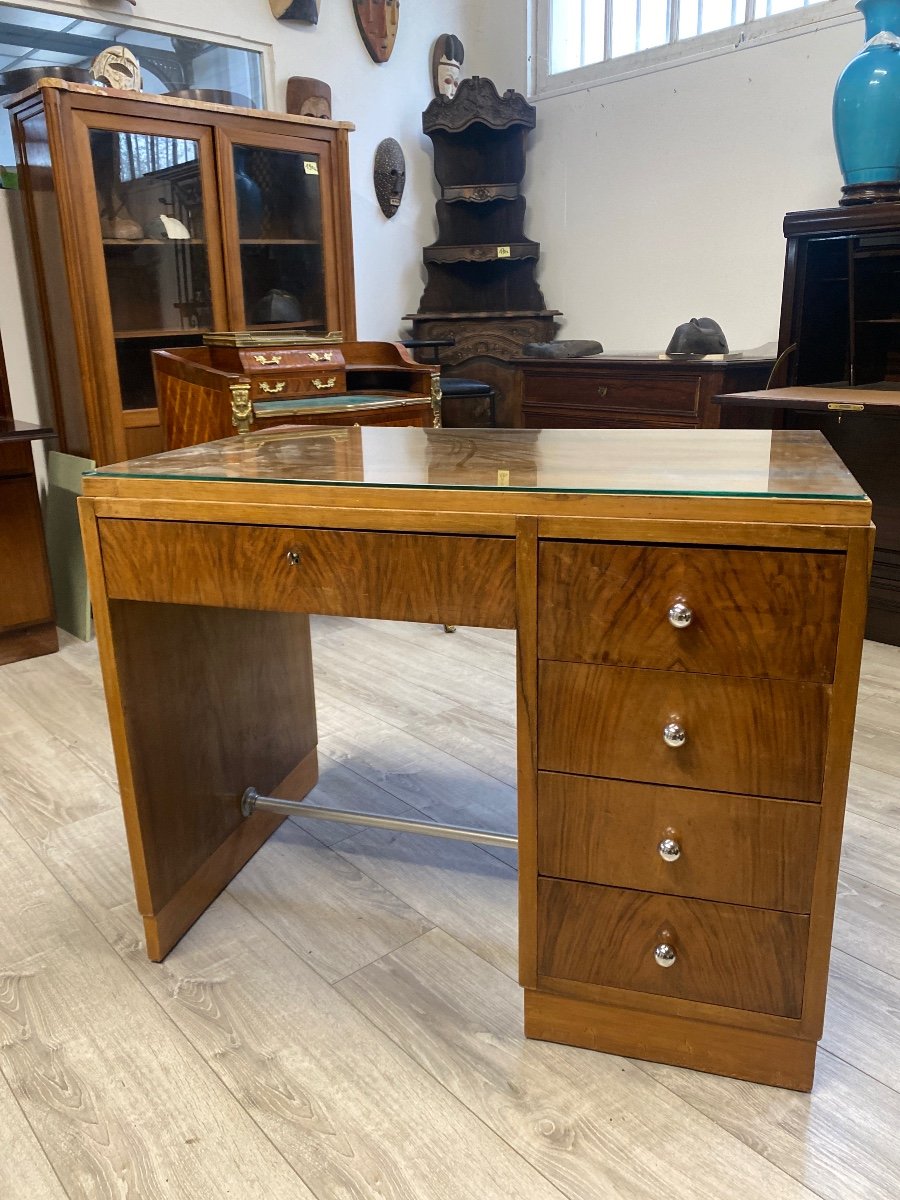 Small Walnut Desk From The 50s-photo-8