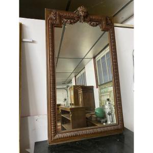 Large Henry 2 Carved Oak Mirror