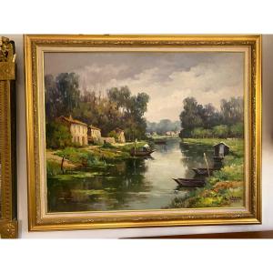 Painting: Lucien Chenu Marais Poitevin 