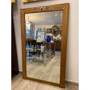 Art Deco Mirror In Golden Wood 