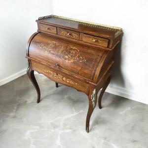 Small Charles X Cylinder Desk Marked 