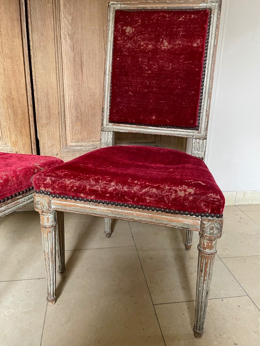 Pair Of Louis XVI Chairs (18th Century)-photo-2