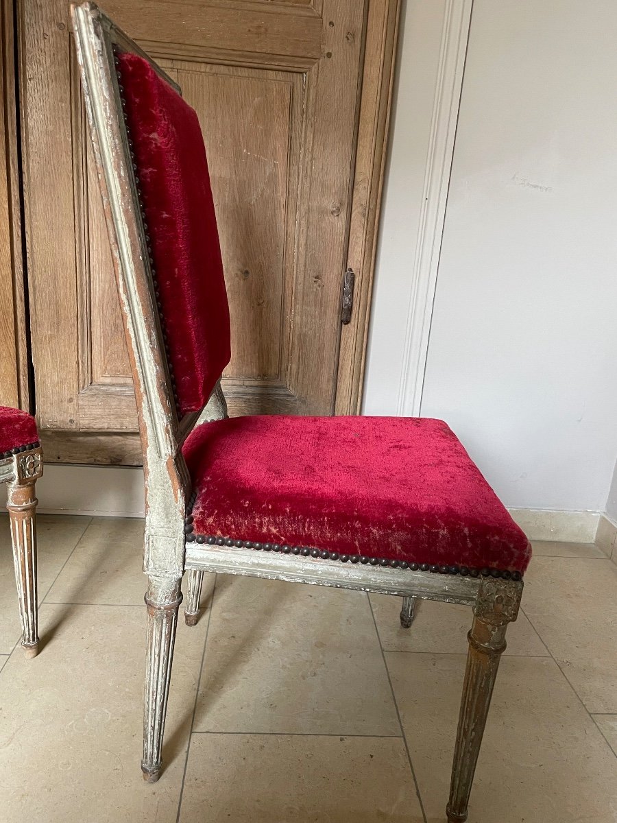 Pair Of Louis XVI Chairs (18th Century)-photo-4