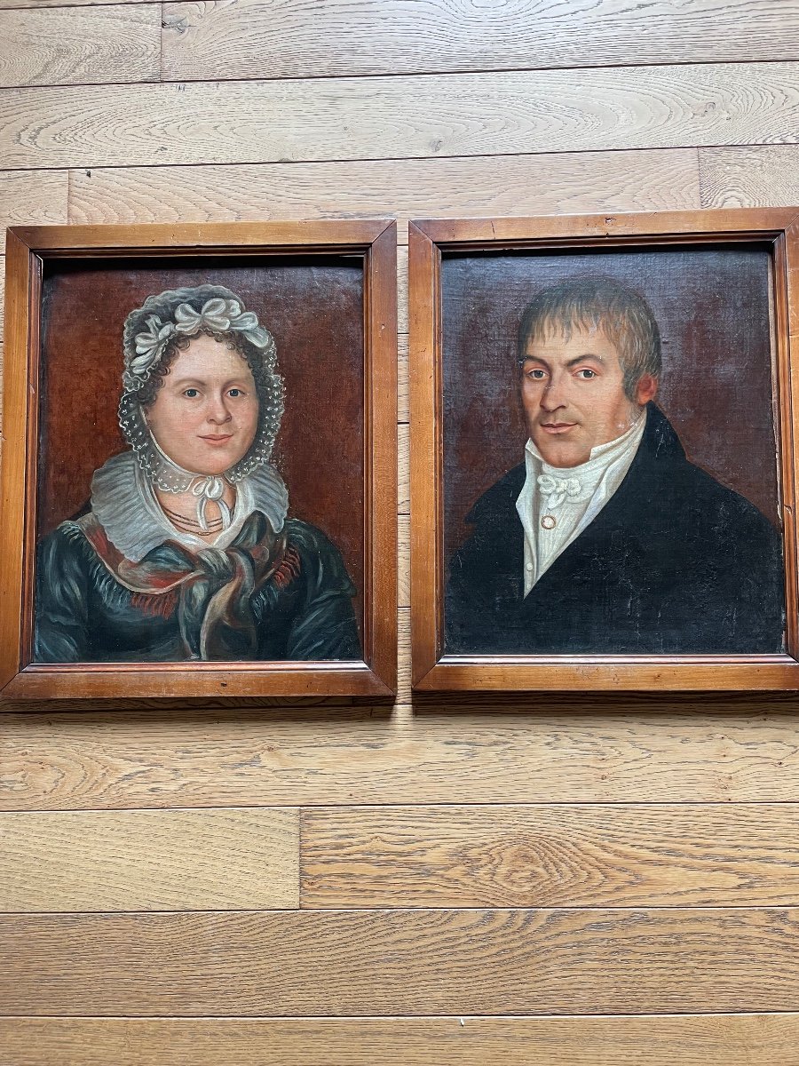 Pair Of Man-woman Couple Portraits