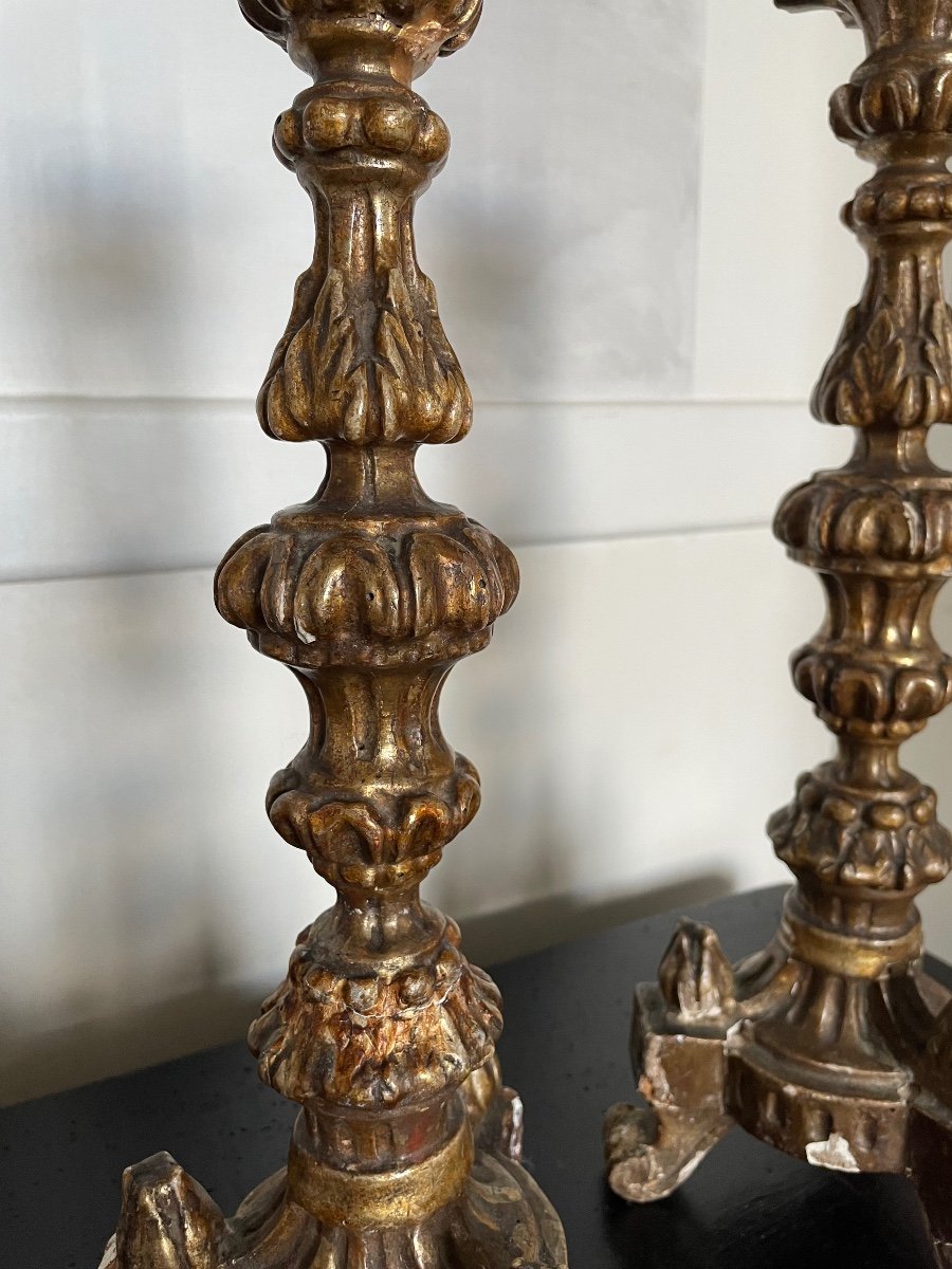 Pair Of Candle Holders Italy 19th Century -photo-3