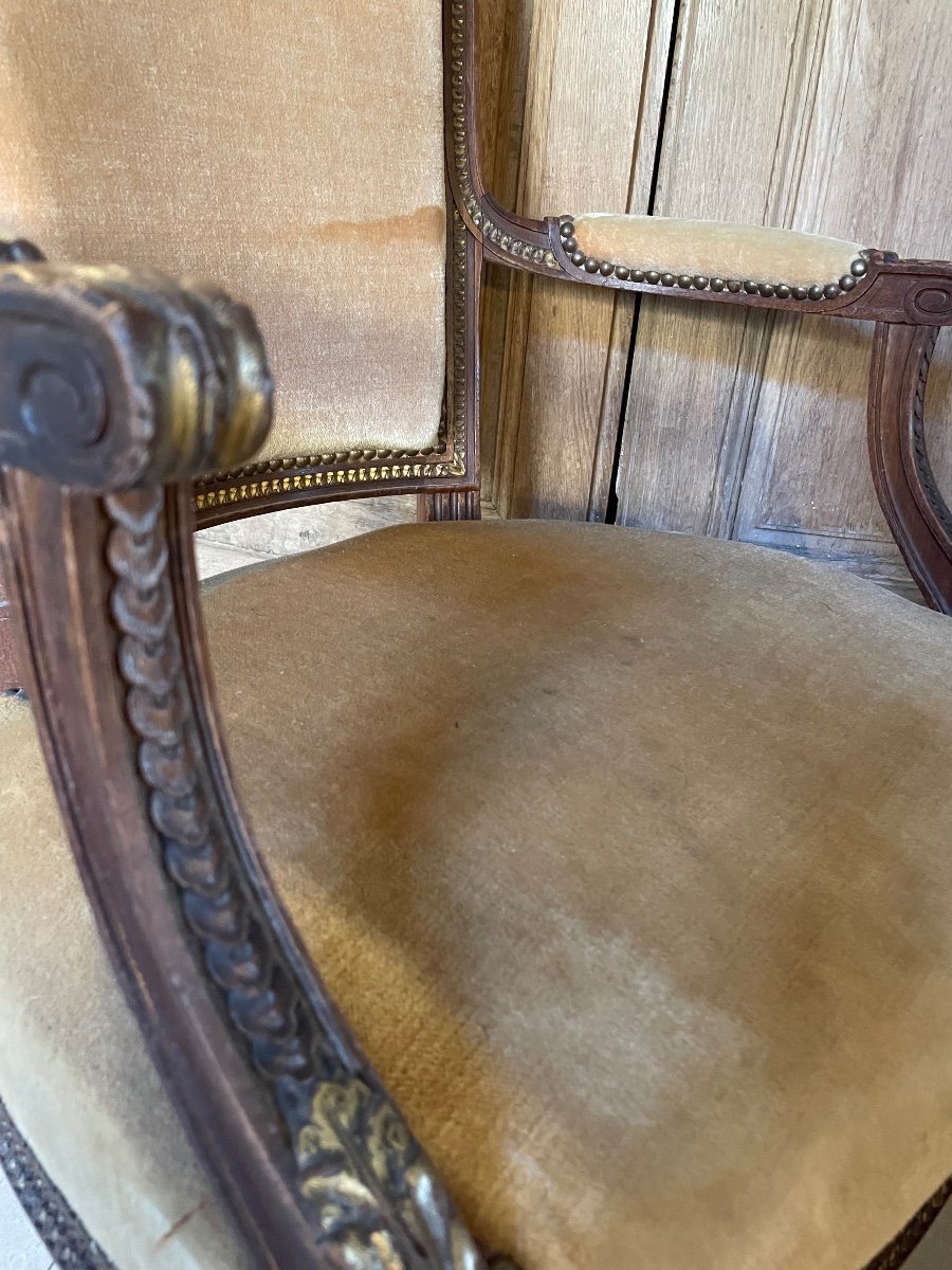 Paire De Fauteuils De Style Louis XVI -photo-7