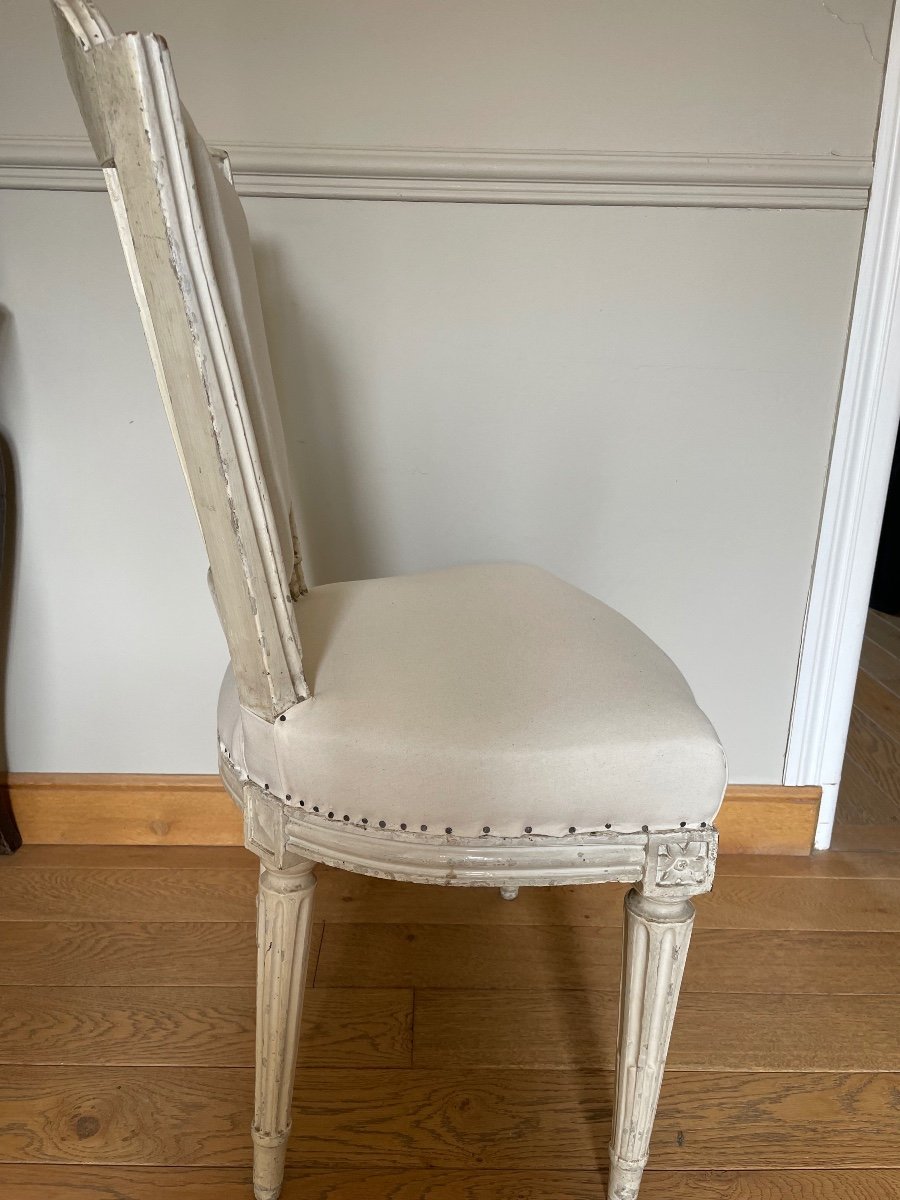 Louis XVI White Lacquered Chair -photo-4