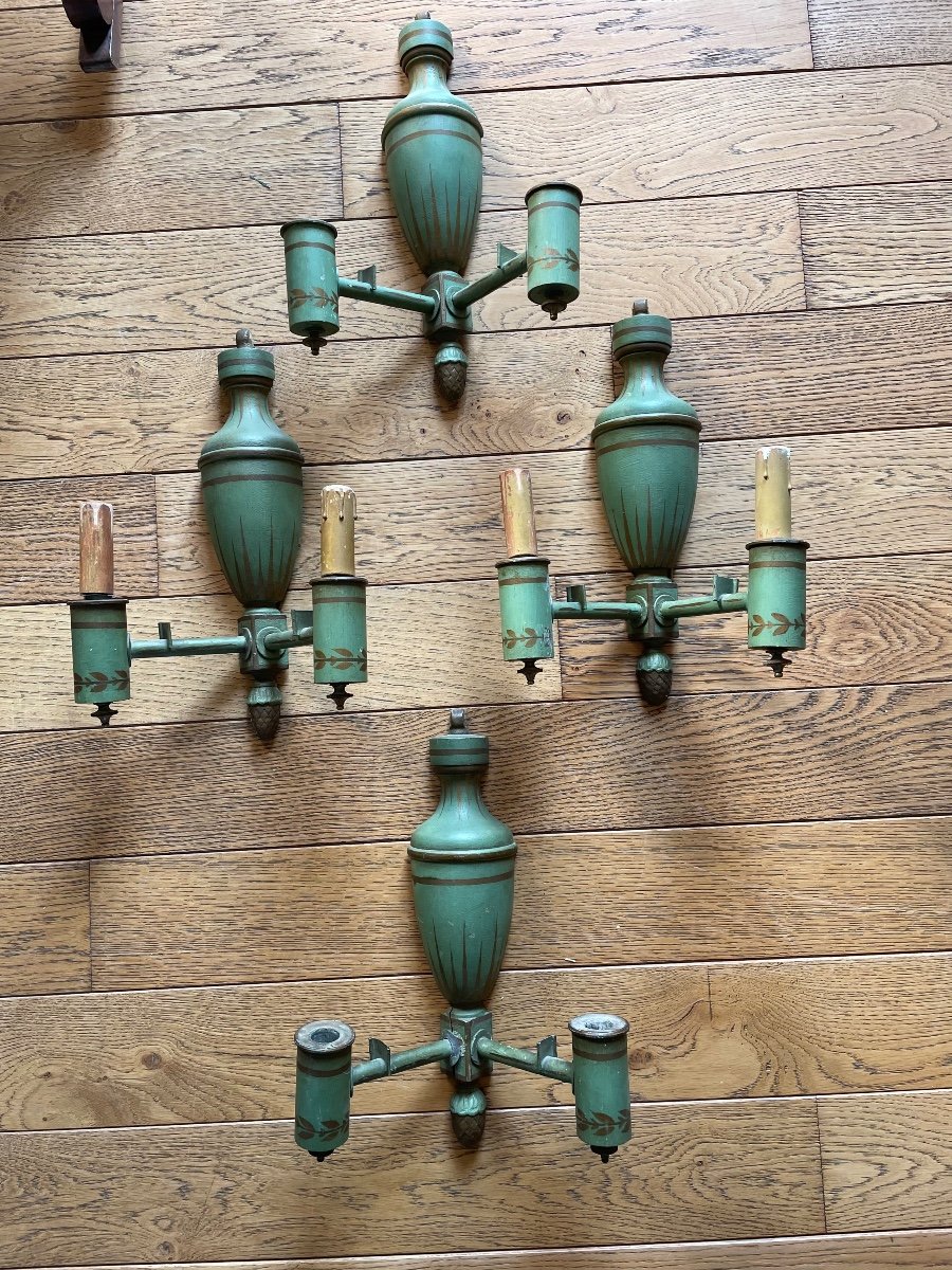 4 19th Century Directoire Style Wall Lights -photo-2