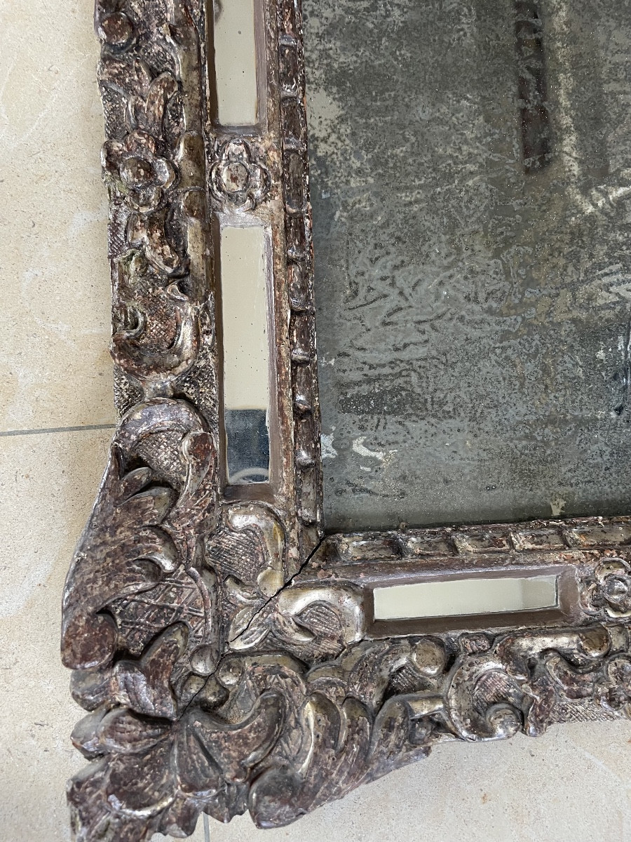 18th Century Gilded And Silvered Wood Mirror -photo-4