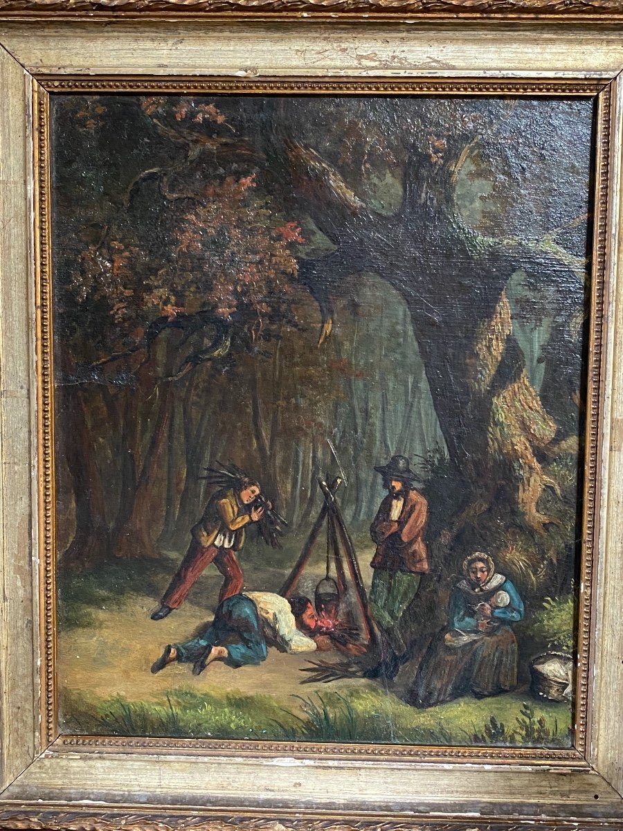 19th Century Painted Canvas