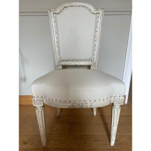 Louis XVI White Lacquered Chair 