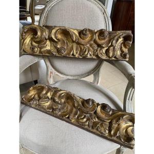 Pair Of Gilded Wooden Pediments 