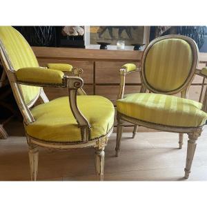 Paire De Fauteuils Médaillon XX Eme