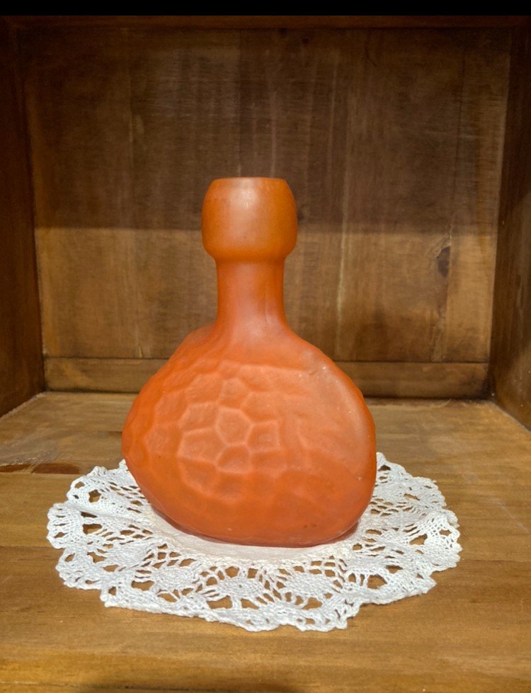 Vase coloquinte  Pâte De Verre Orange -photo-2