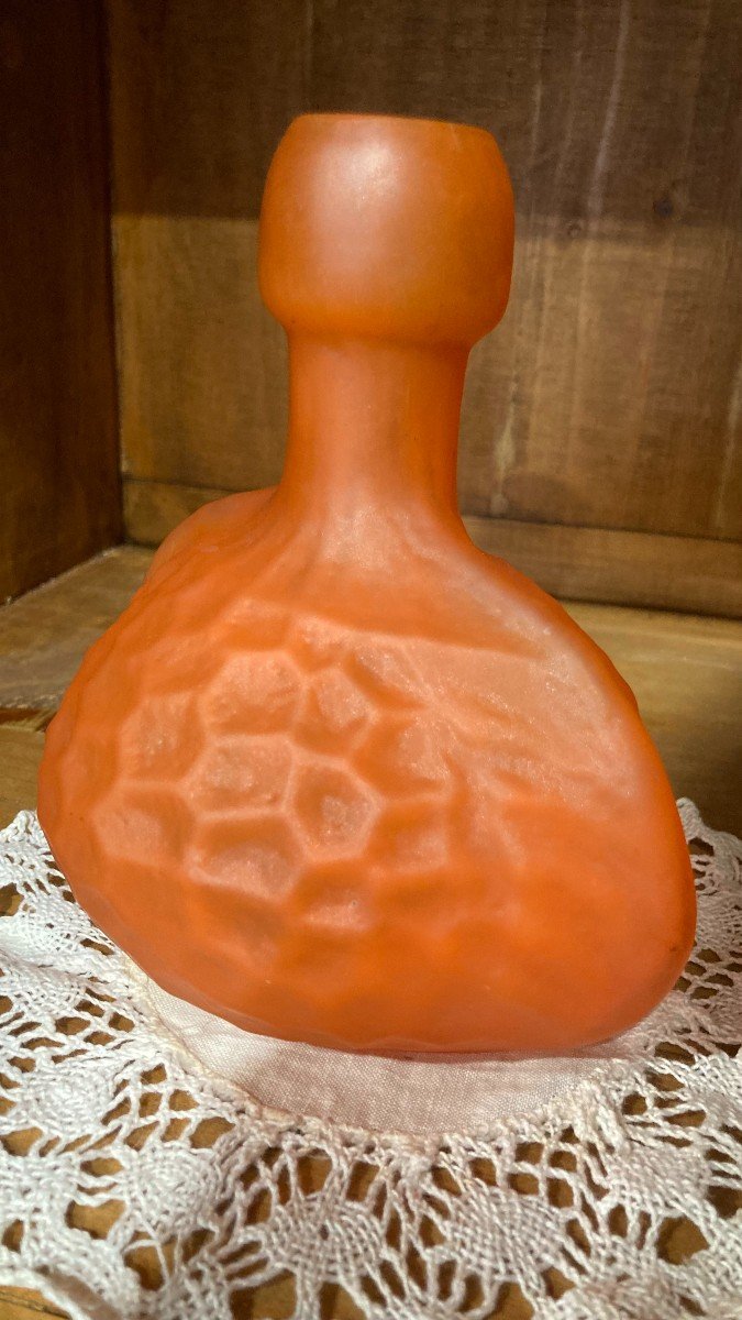 Vase coloquinte  Pâte De Verre Orange -photo-3