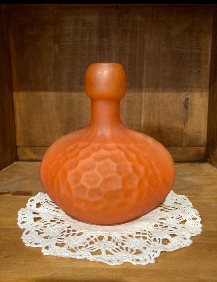 Vase coloquinte  Pâte De Verre Orange 