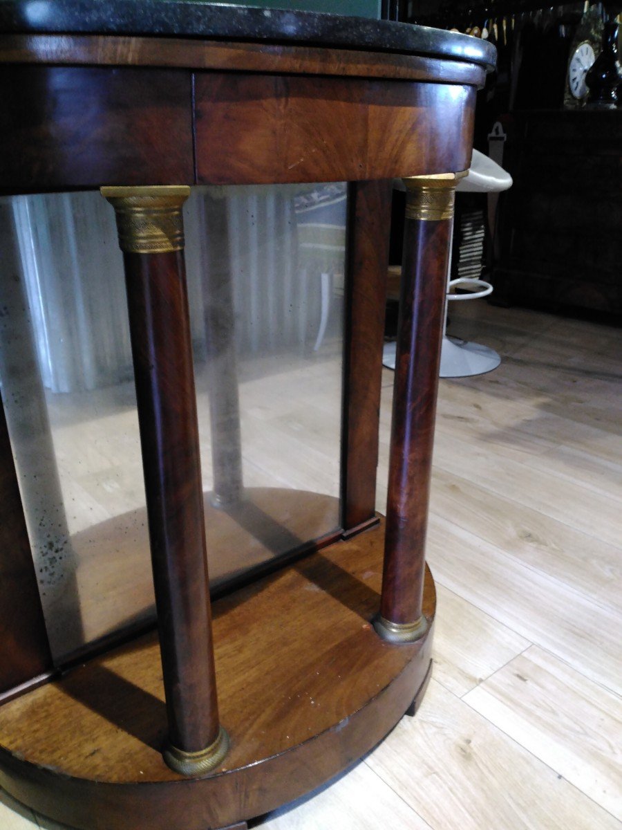 Empire Style Mahogany Half Moon Console Table-photo-2