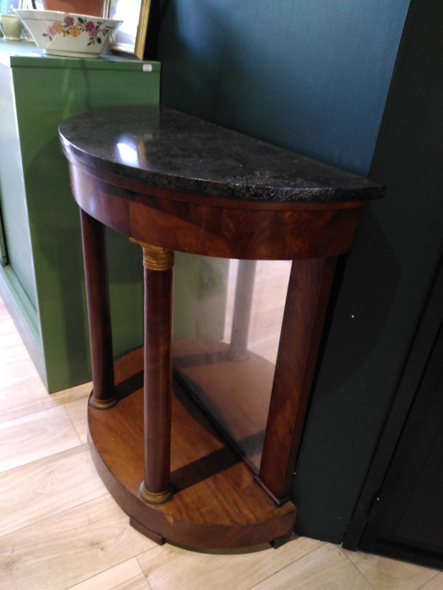 Empire Style Mahogany Half Moon Console Table-photo-4