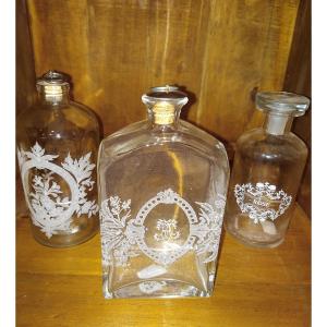 Set Of Antique Apothecary Bottles 