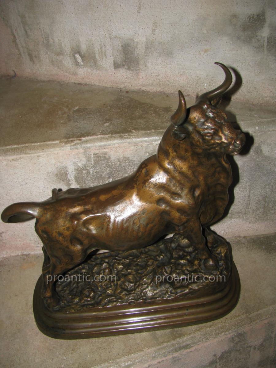 Sculpture  Bronze  Taureau  d'Apres  C. Fratin-photo-3