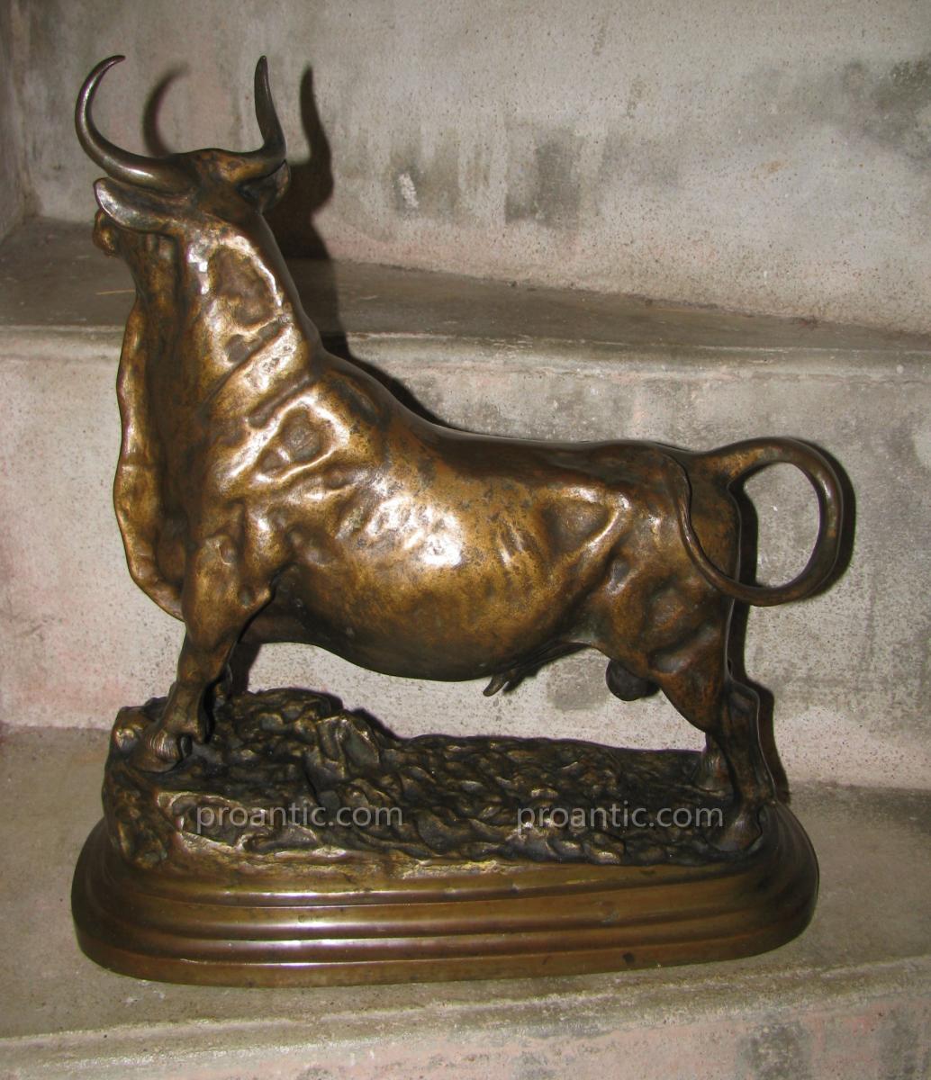 Sculpture  Bronze  Taureau  d'Apres  C. Fratin-photo-1