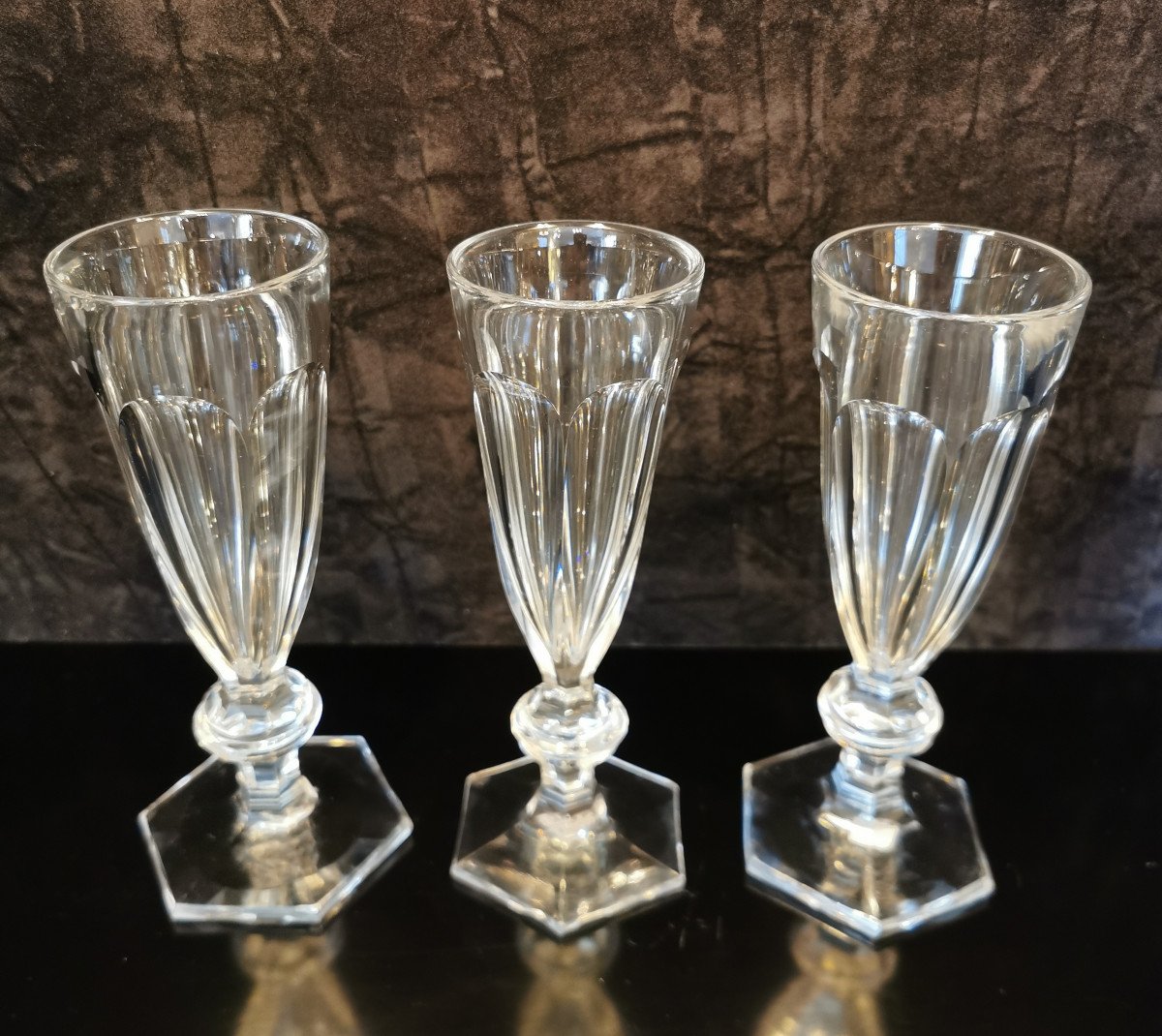 Baccarat Champagne Flutes Model Harcourt 1841-photo-2