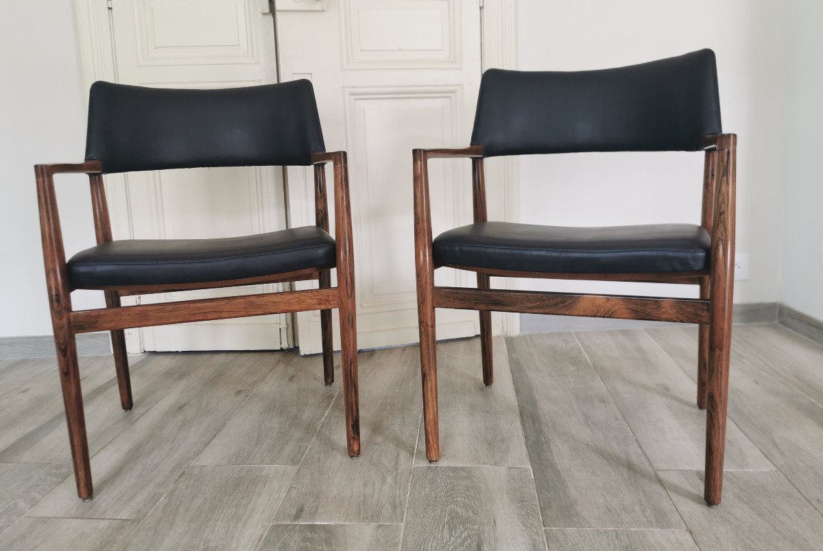 Vintage Scandinavian Armchairs In Rosewood-photo-2