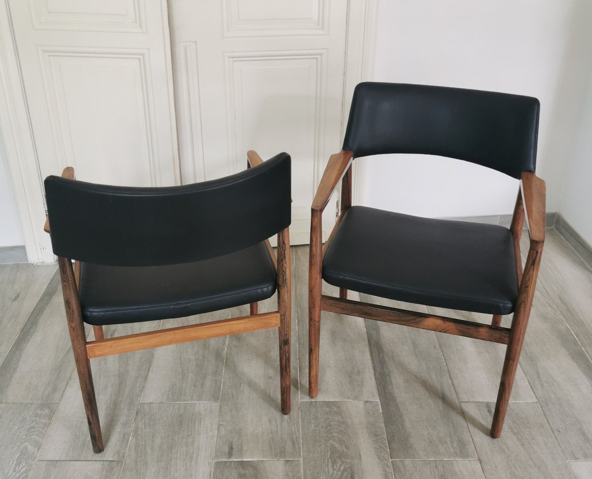 Vintage Scandinavian Armchairs In Rosewood-photo-3