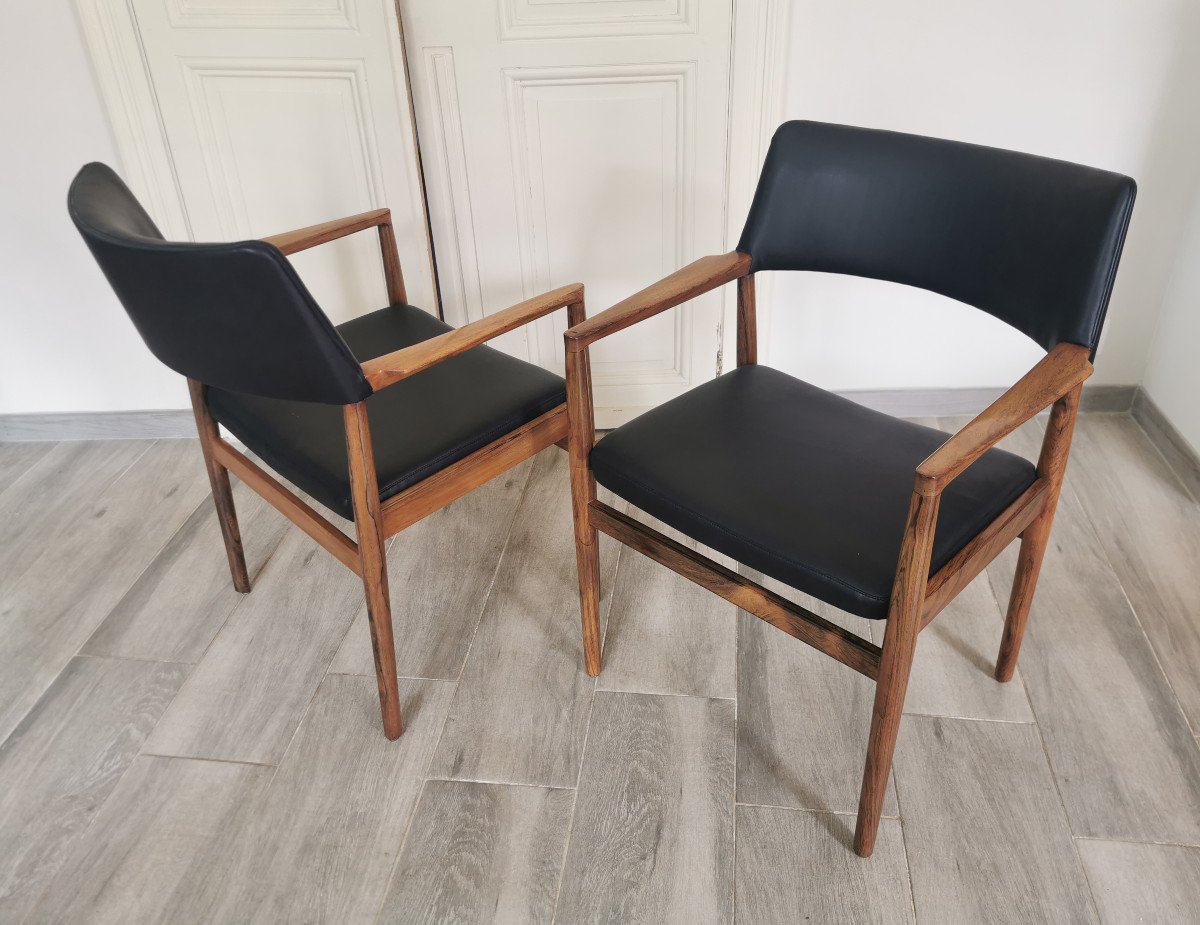 Vintage Scandinavian Armchairs In Rosewood-photo-4